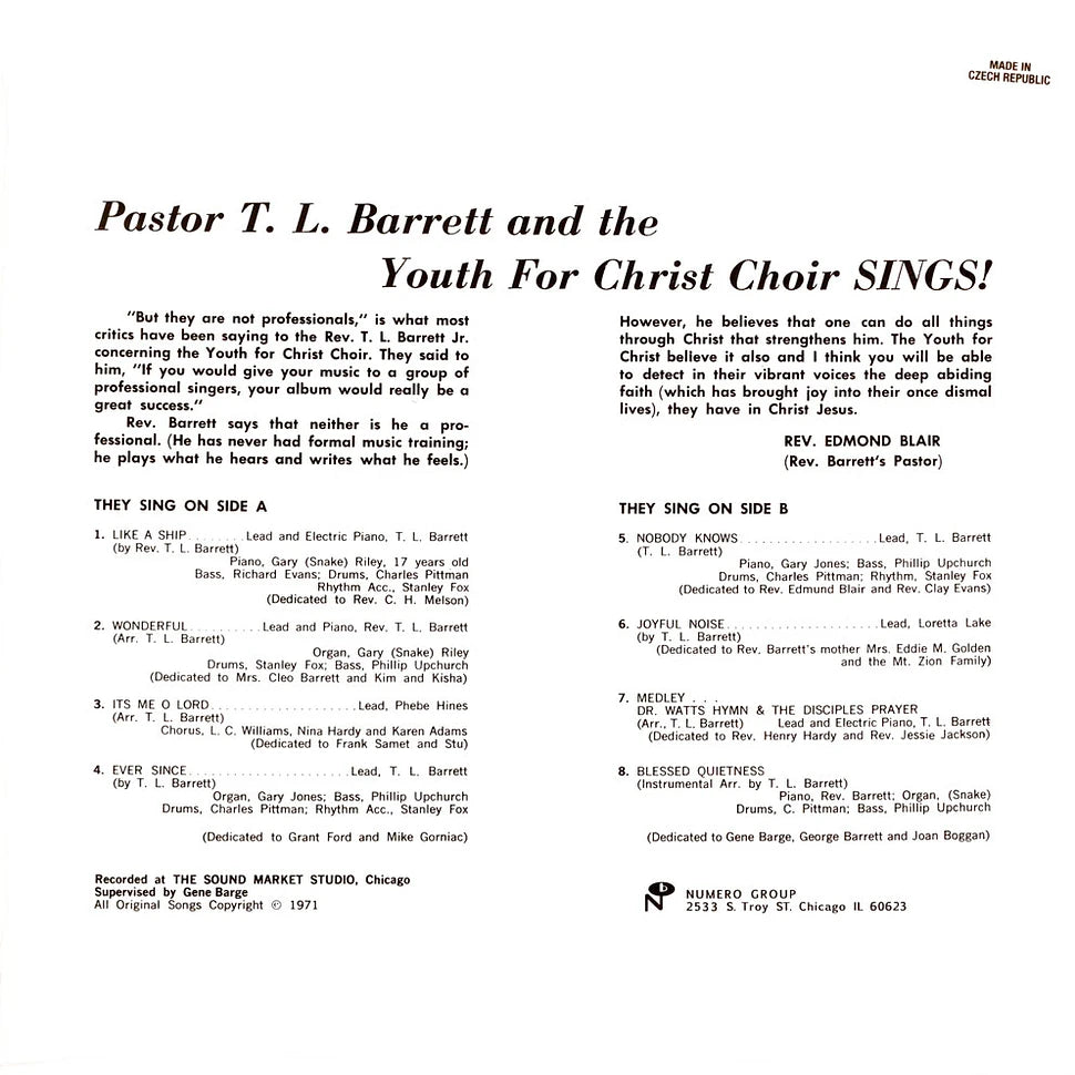 Pastor T.L. And The Youth For Christ Choir Barrett - Like A Ship (With ...