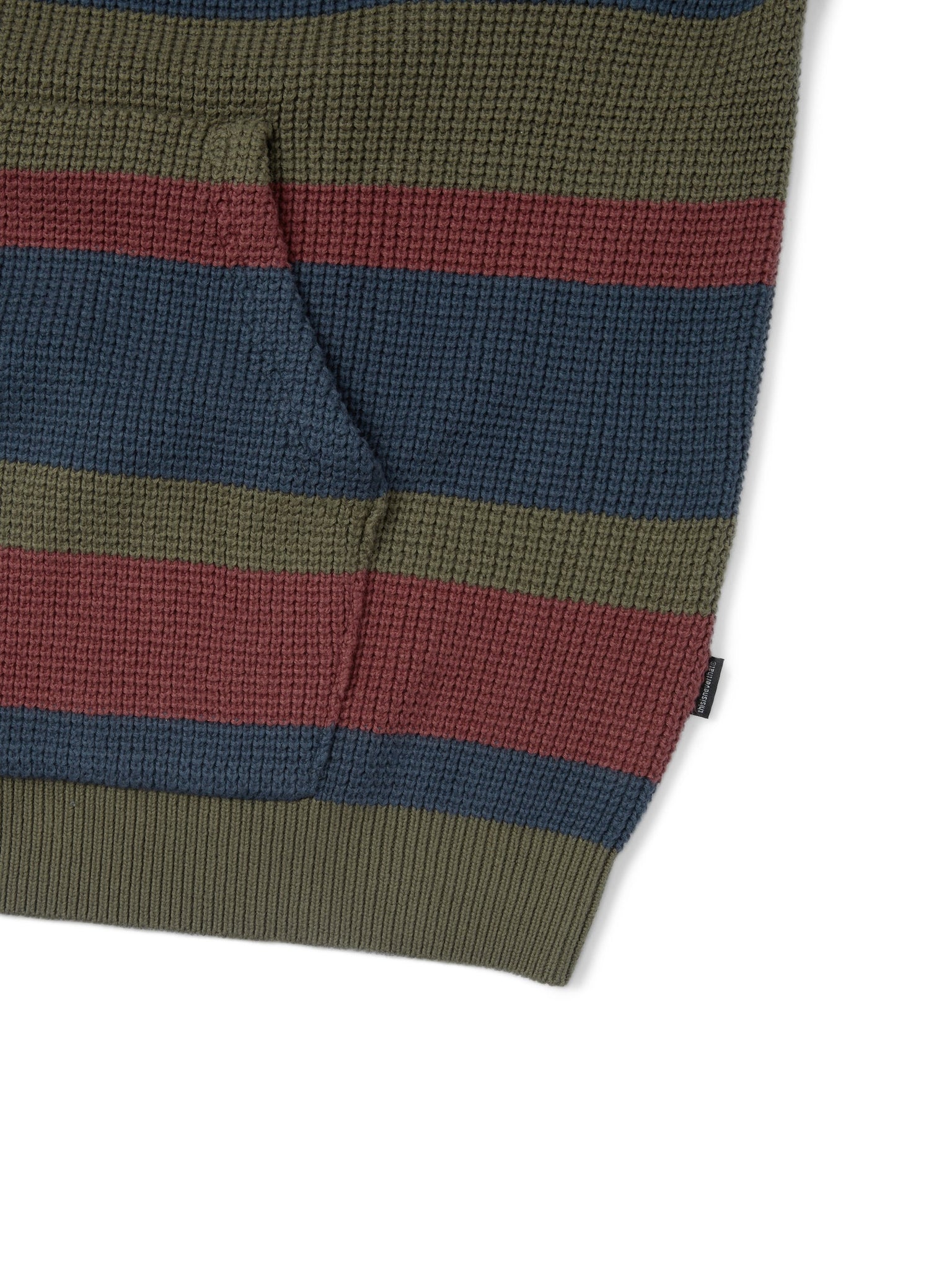 Striped Waffle Knit Hoodie