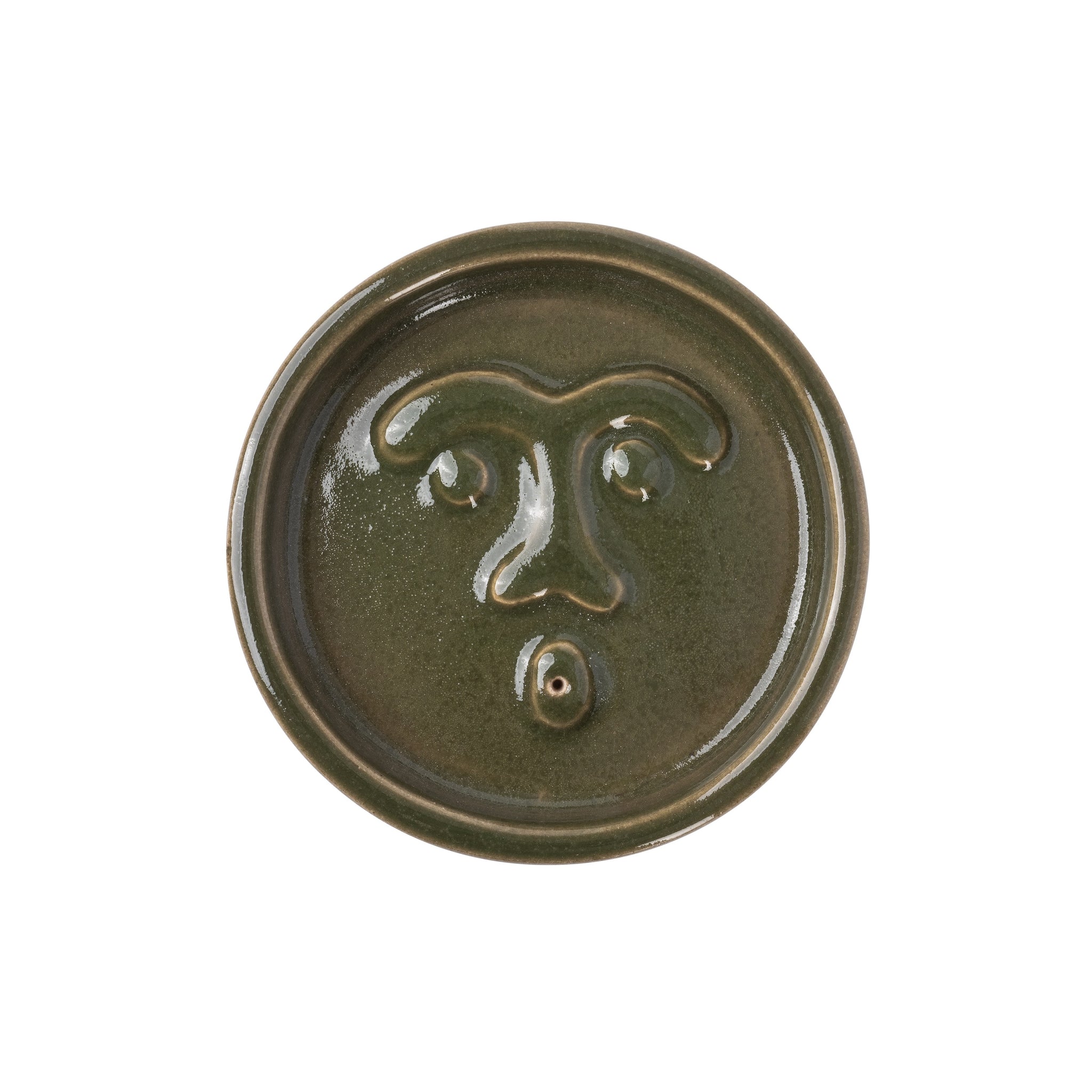 Unknown Face Ceramic Incense Holder